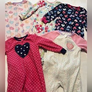 Lot of 5 footie pajamas!